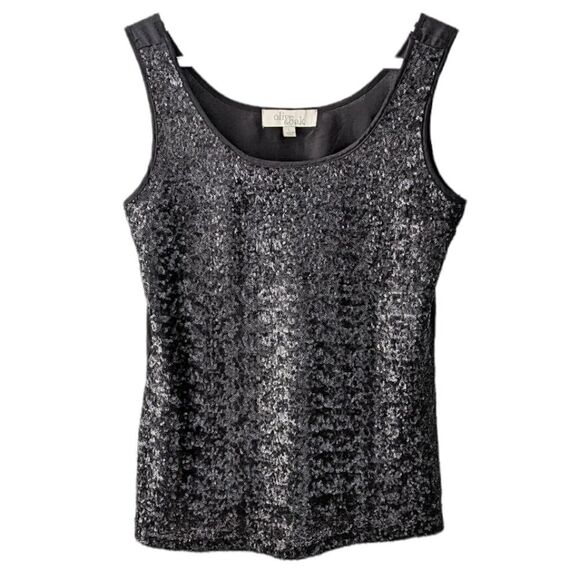 Olive & OAK Sequin camisole tank top charcoal dark grey large @C - Picture 1 of 9